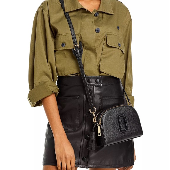Marc Jacobs Bags Marc Jacobs Shutter Leather Crossbody Bag Black